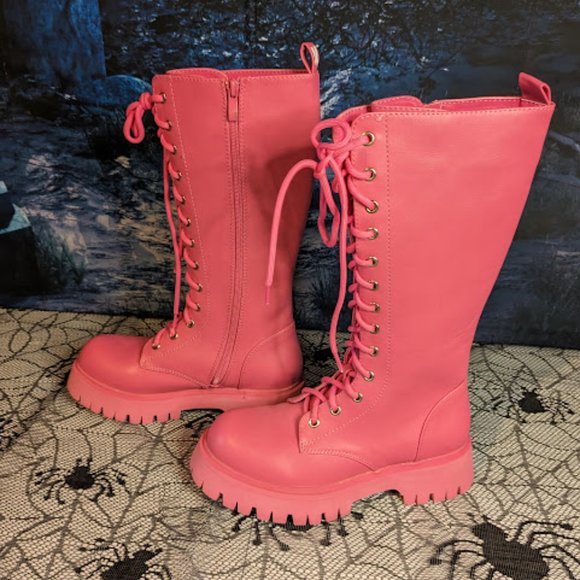 Dolls Kill Fuchsia River Sake Long Boots - Deadstock - Picture 5 of 7